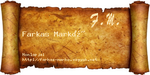 Farkas Markó névjegykártya
