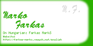marko farkas business card